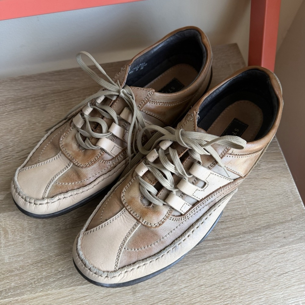 Structure Mens Tan Leather Shoes Size 9 Made In Italy Classic Travel